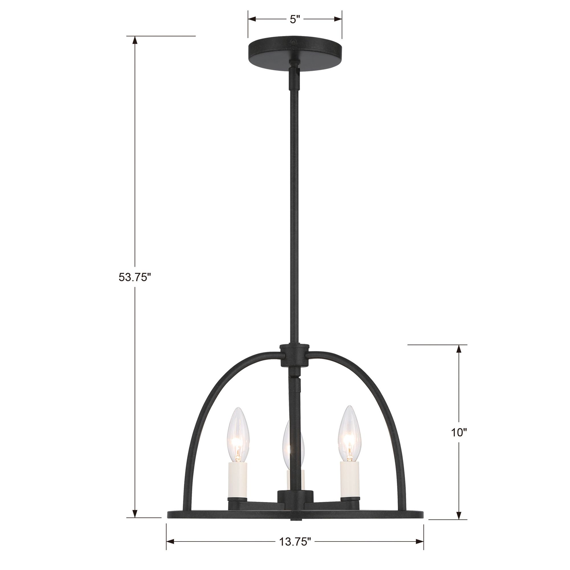 Crystorama Abbott 13.75'' Black Chandelier