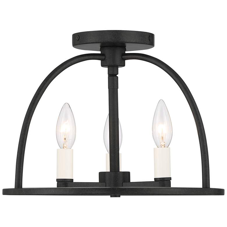 Image 1 Crystorama Abbott 13 3/4" Wide Black Ceiling Light