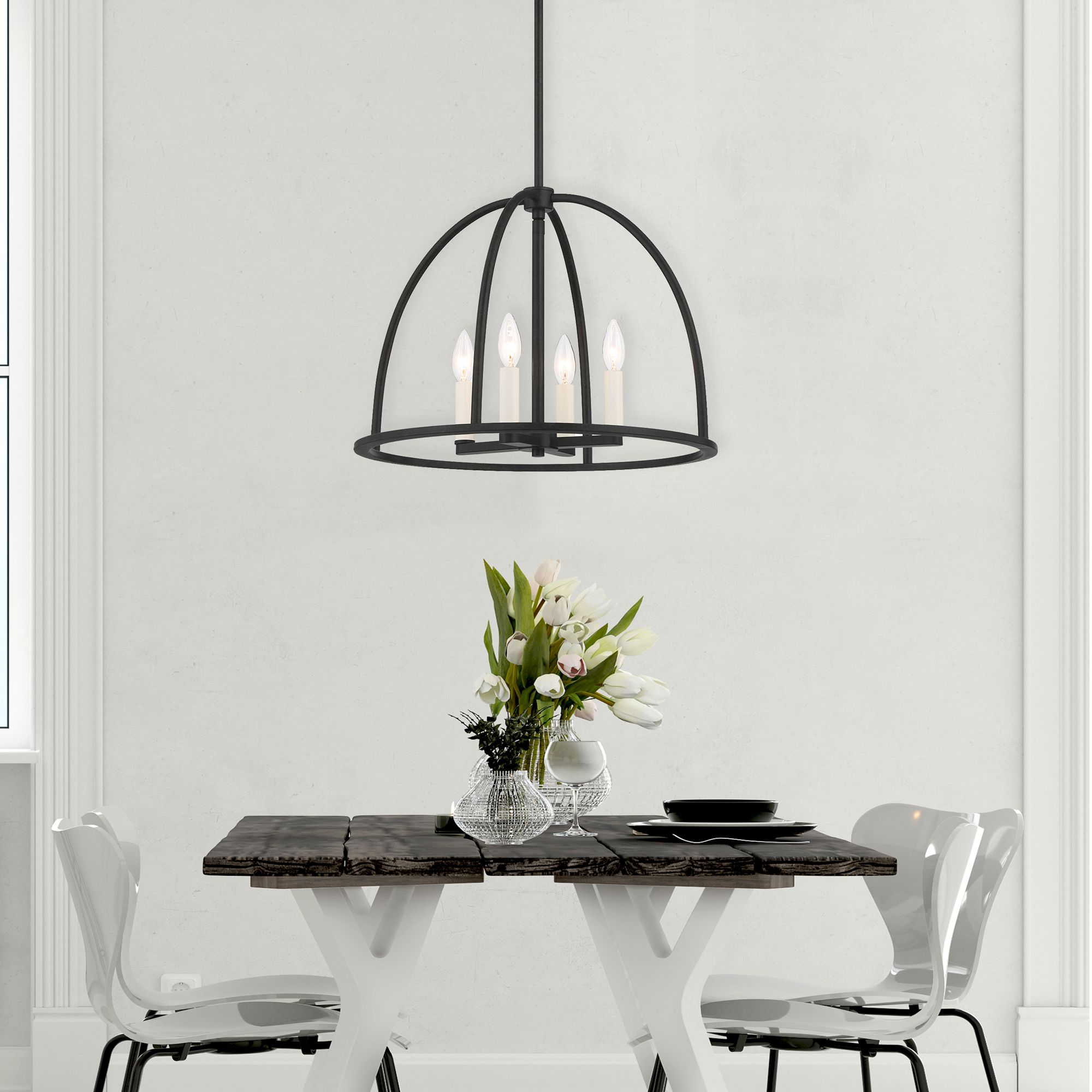Crystorama Abbott 18.25'' Black Chandelier