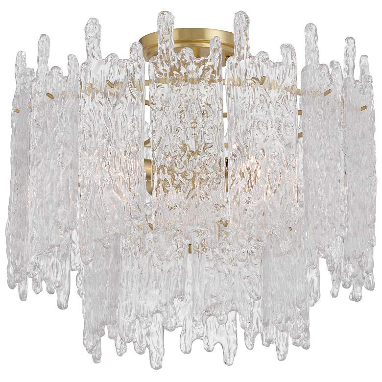 Image 1 Crystorama Ackerly 16" Wide Aged Brass 3-Light Ceiling Light