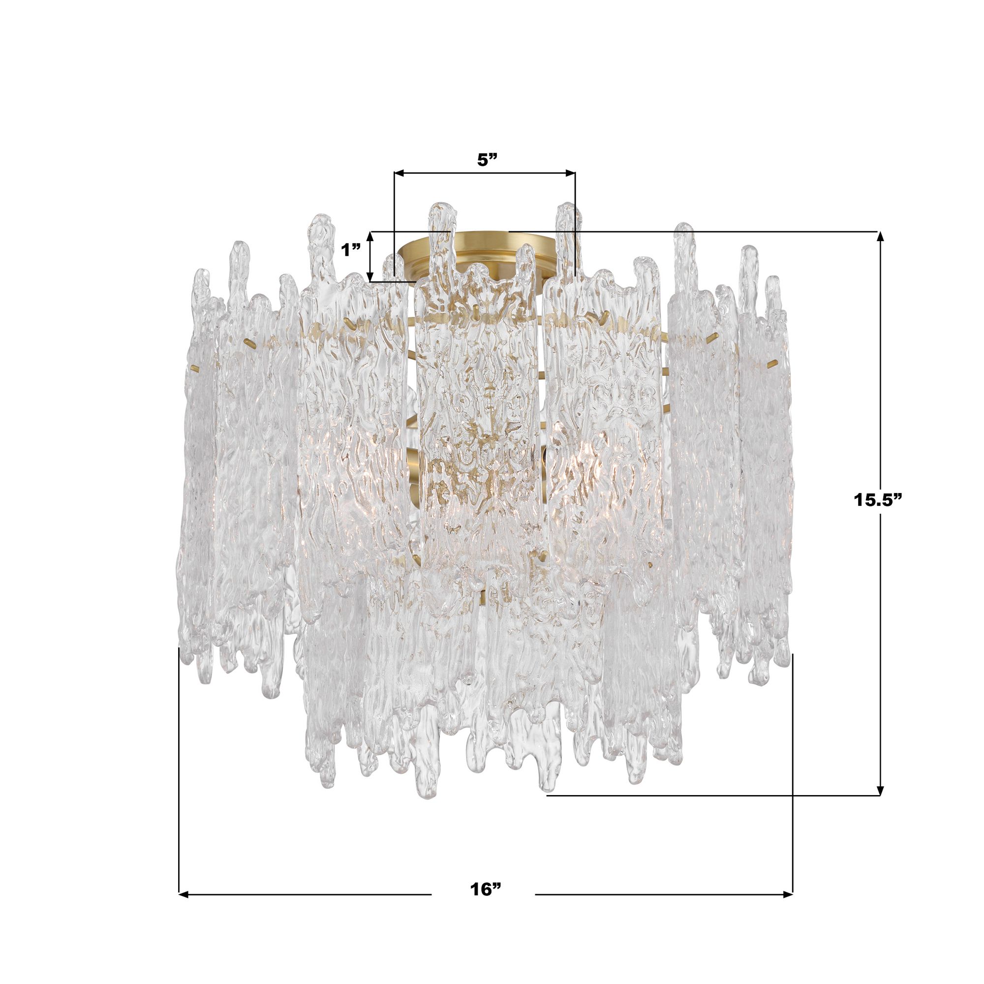 Image 7 Crystorama Ackerly 16" Wide Aged Brass 3-Light Ceiling Light more views