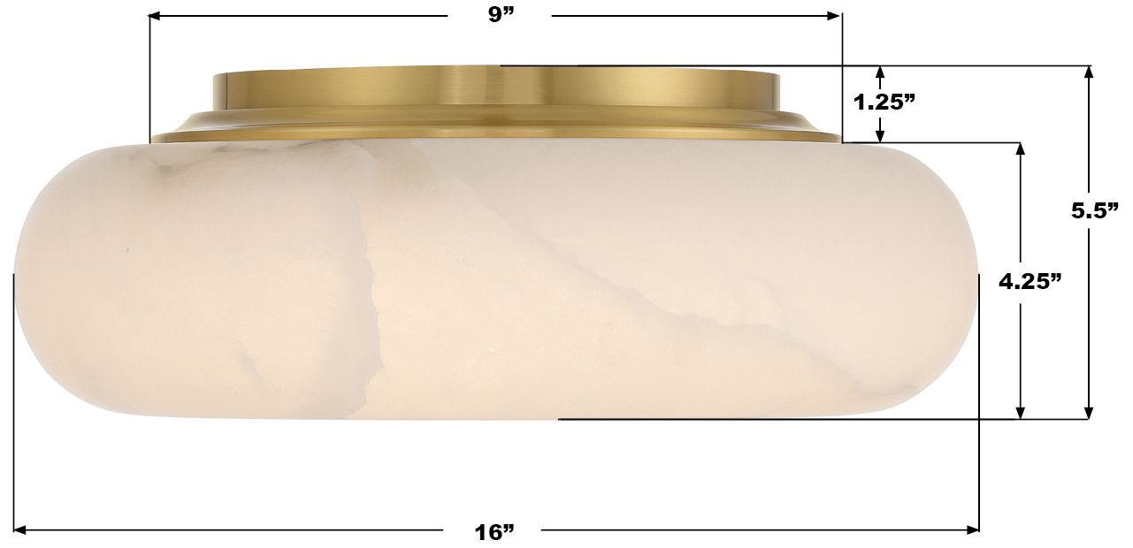 Image 7 Crystorama Acme 16'' Integrated LED Aged Brass Flush Mount more views