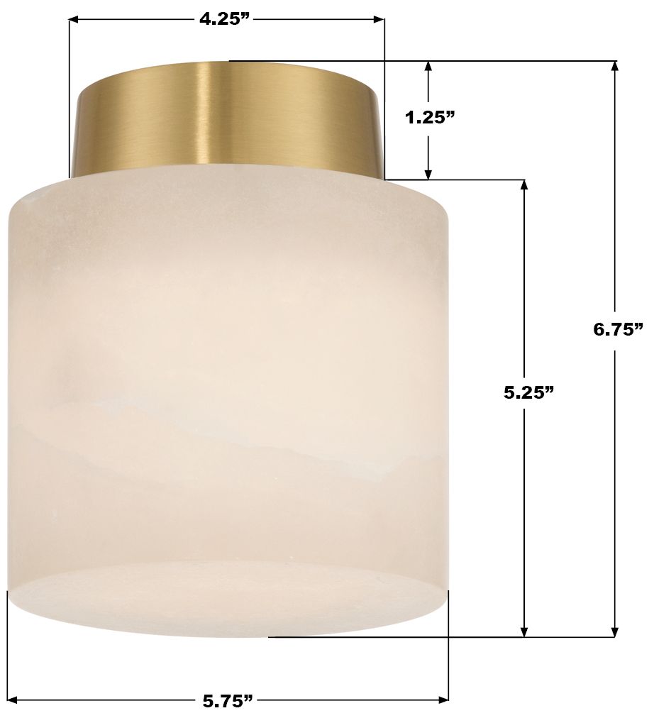 Crystorama Acme 5.75'' Aged Brass Semi Flush Mount