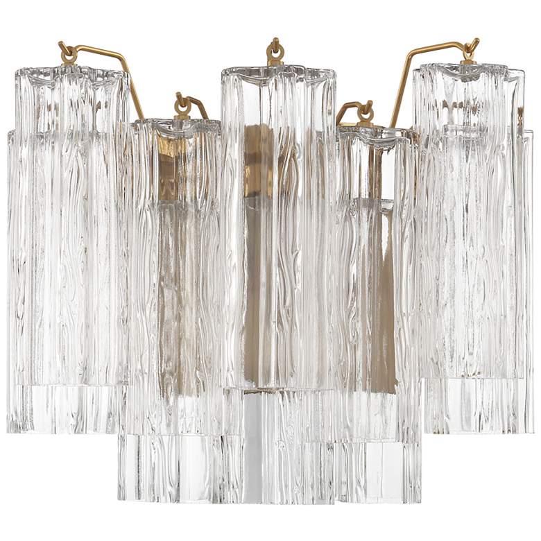 Image 1 Crystorama Addis 11 3/4" High Aged Brass Wall Sconce