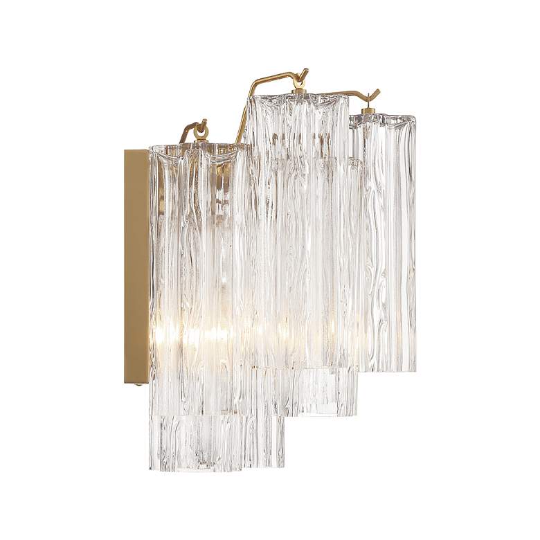 Image 4 Crystorama Addis 11 3/4" High Aged Brass Wall Sconce more views