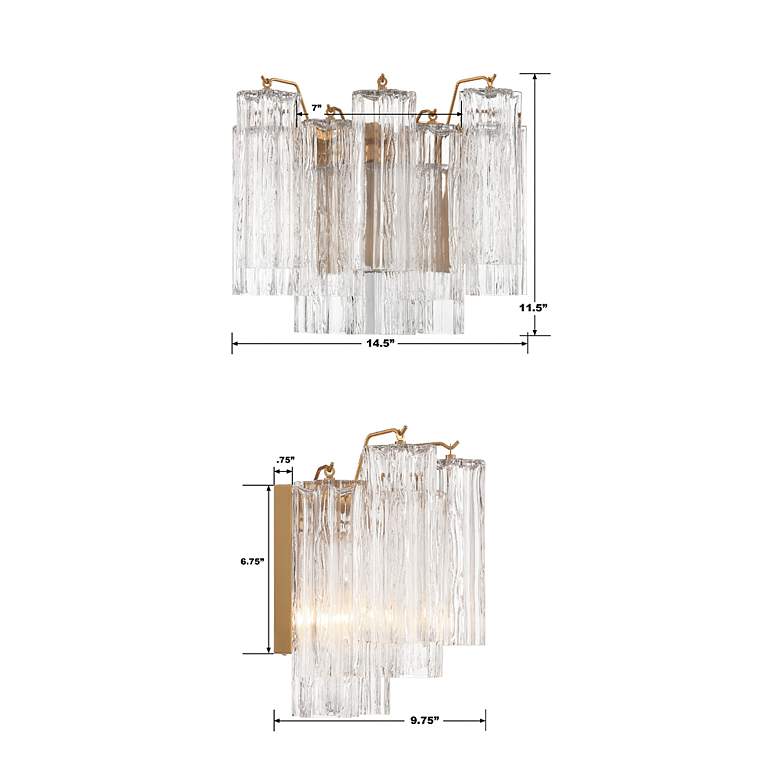 Image 5 Crystorama Addis 11 3/4" High Aged Brass Wall Sconce more views