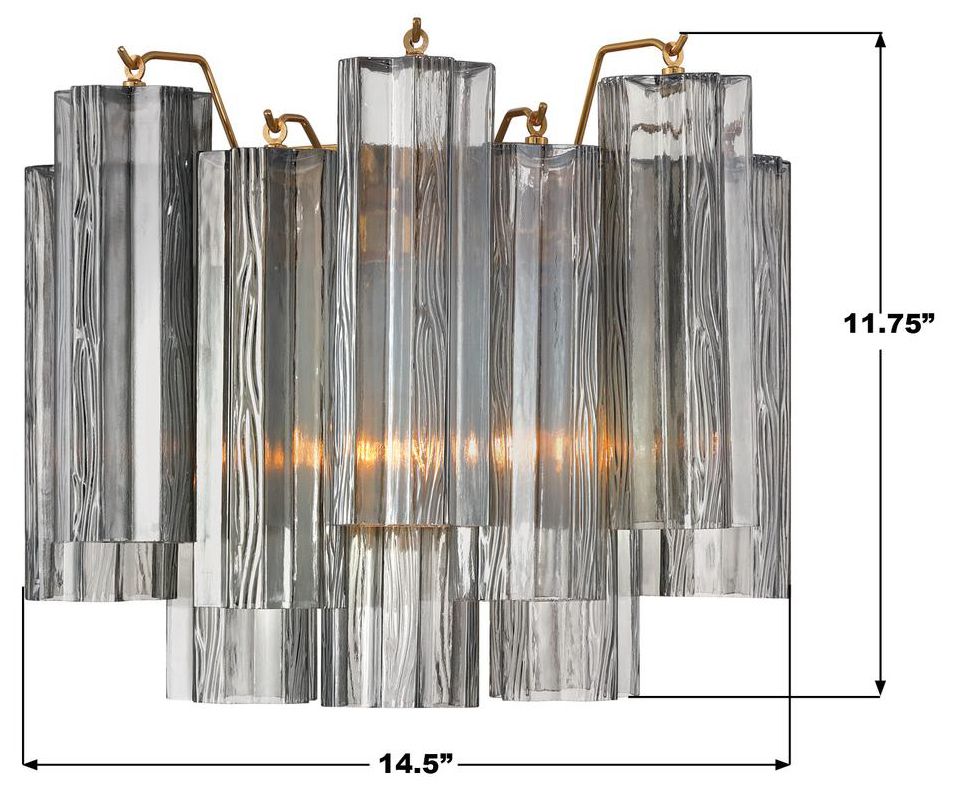 Crystorama Addis 14.5'' Aged Brass Sconce