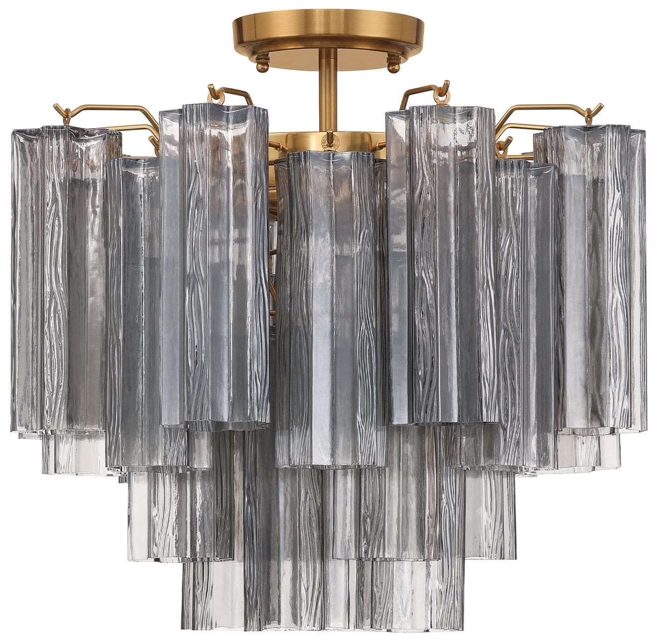 Image 2 Crystorama Addis 17.75'' Aged Brass Semi Flush Mount more views