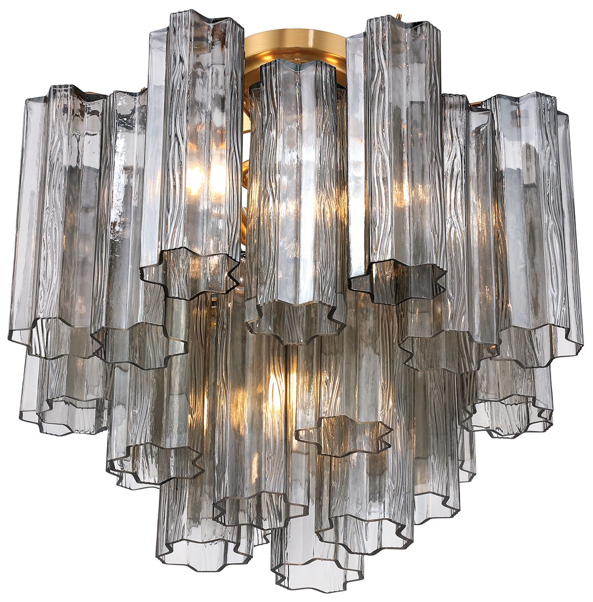 Image 4 Crystorama Addis 17.75'' Aged Brass Semi Flush Mount more views