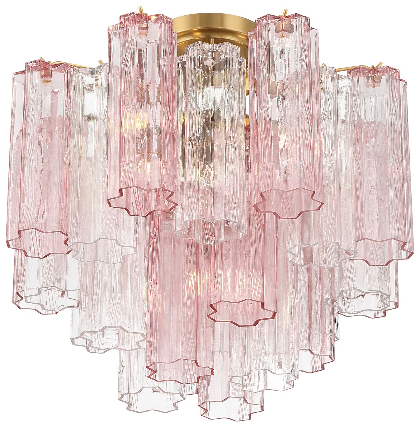 Image 4 Crystorama Addis 17.75'' Aged Brass Semi Flush Mount more views