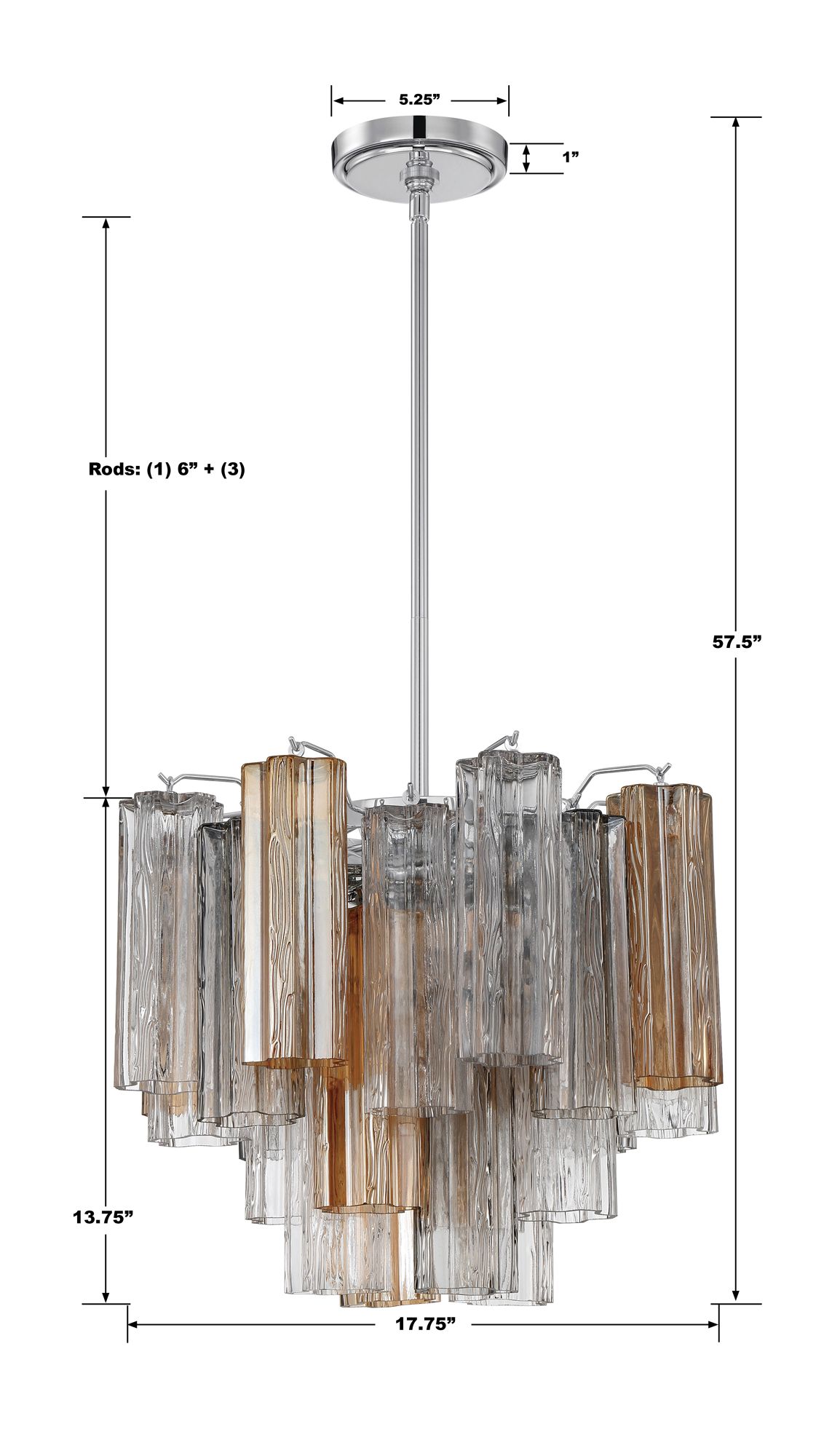 Crystorama Addis 17.75'' Polished Chrome Chandelier