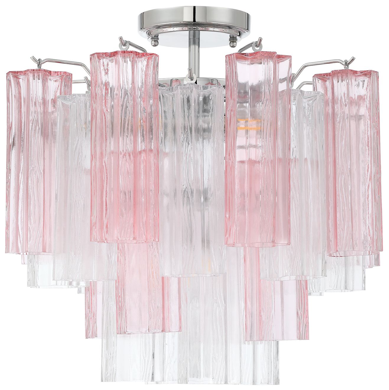 Image 2 Crystorama Addis 17.75'' Polished Chrome Semi Flush Mount more views