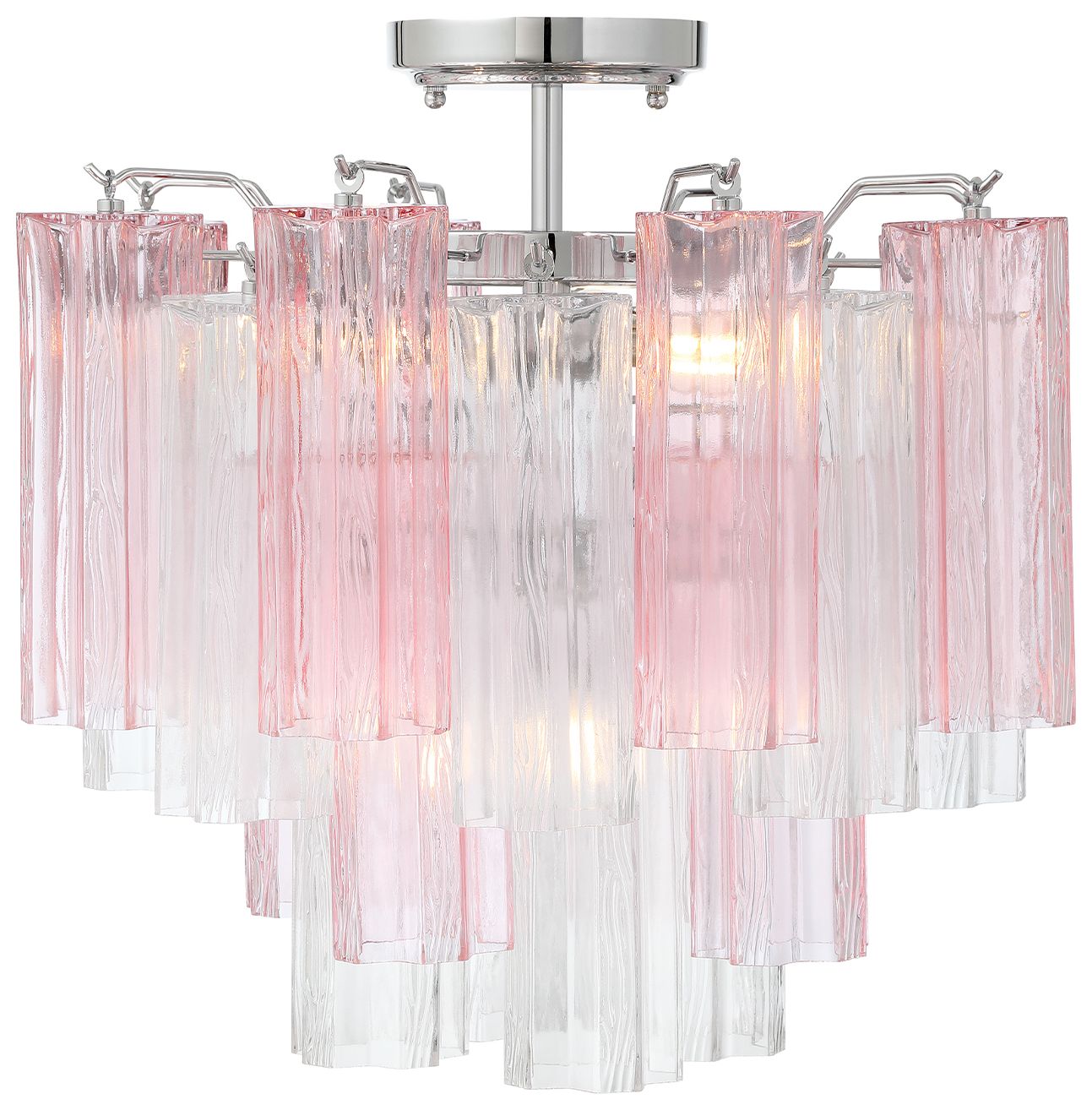 Image 3 Crystorama Addis 17.75'' Polished Chrome Semi Flush Mount more views