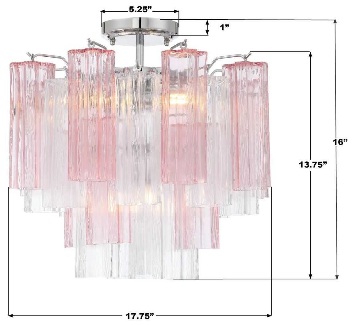 Image 6 Crystorama Addis 17.75'' Polished Chrome Semi Flush Mount more views
