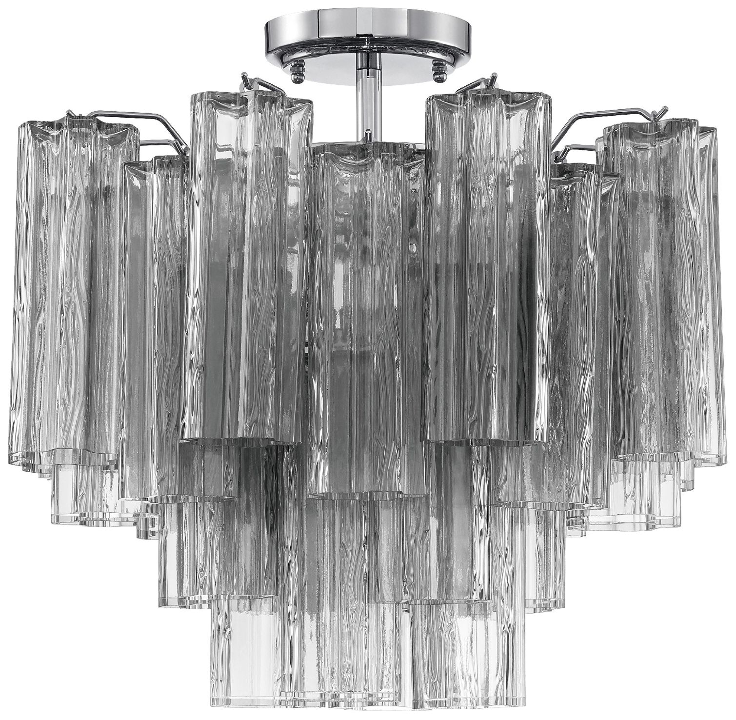 Image 2 Crystorama Addis 17.75'' Polished Chrome Semi Flush Mount