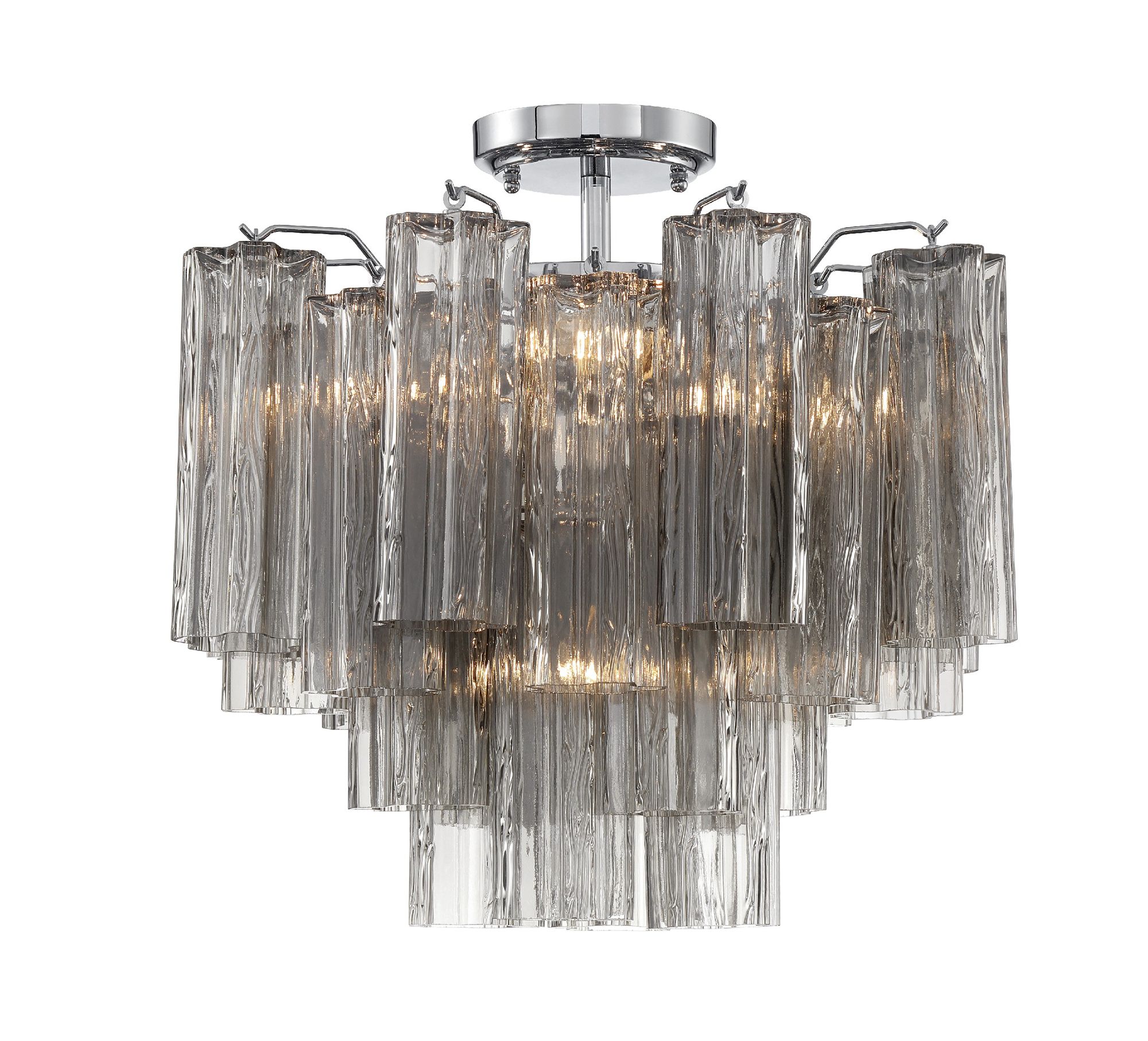 Image 3 Crystorama Addis 17.75'' Polished Chrome Semi Flush Mount more views