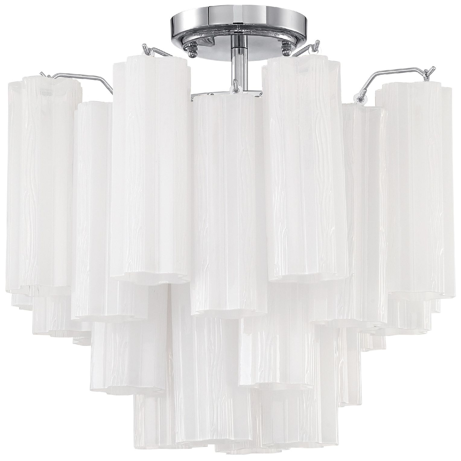 Image 2 Crystorama Addis 17.75'' Polished Chrome Semi Flush Mount