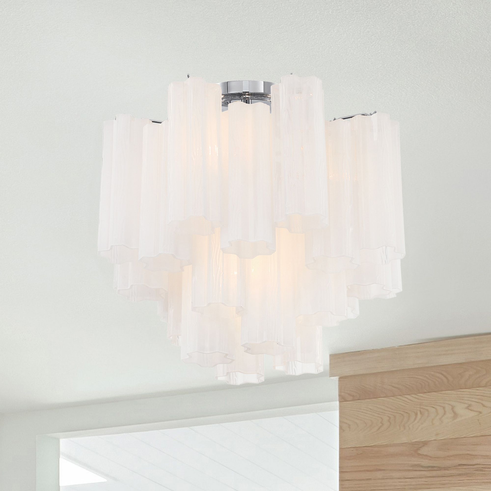 Image 6 Crystorama Addis 17.75'' Polished Chrome Semi Flush Mount more views