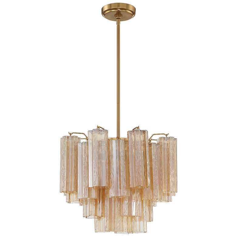 Image 2 Crystorama Addis 17 3/4" Wide Aged Brass 4-Light Chandelier