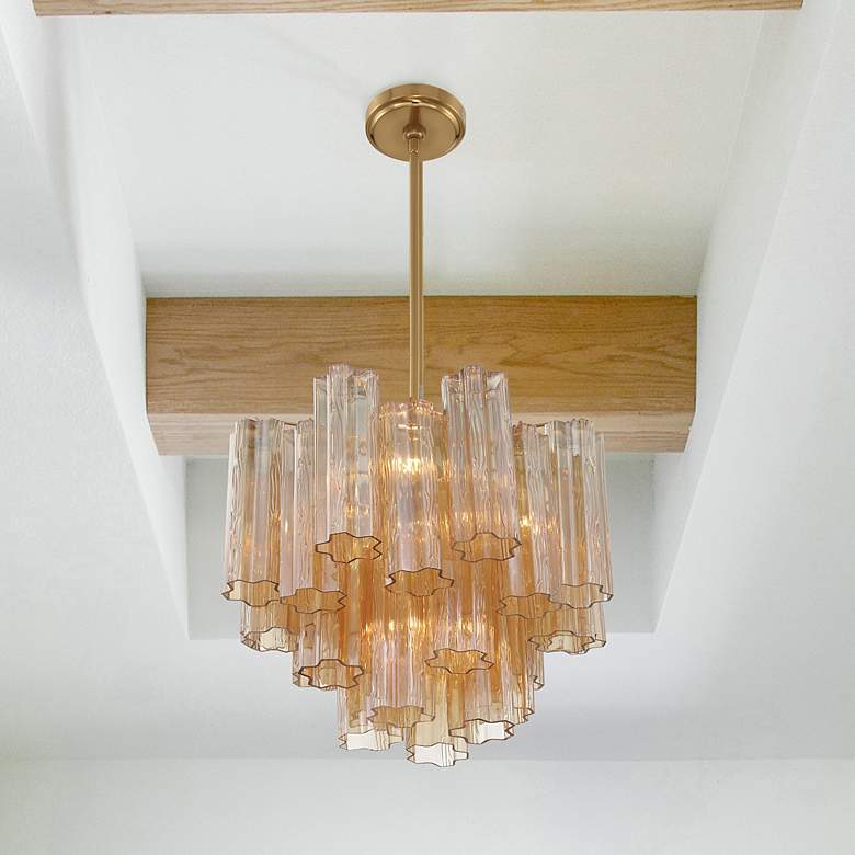 Image 5 Crystorama Addis 17 3/4" Wide Aged Brass 4-Light Chandelier more views