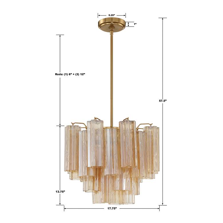 Image 6 Crystorama Addis 17 3/4" Wide Aged Brass 4-Light Chandelier more views