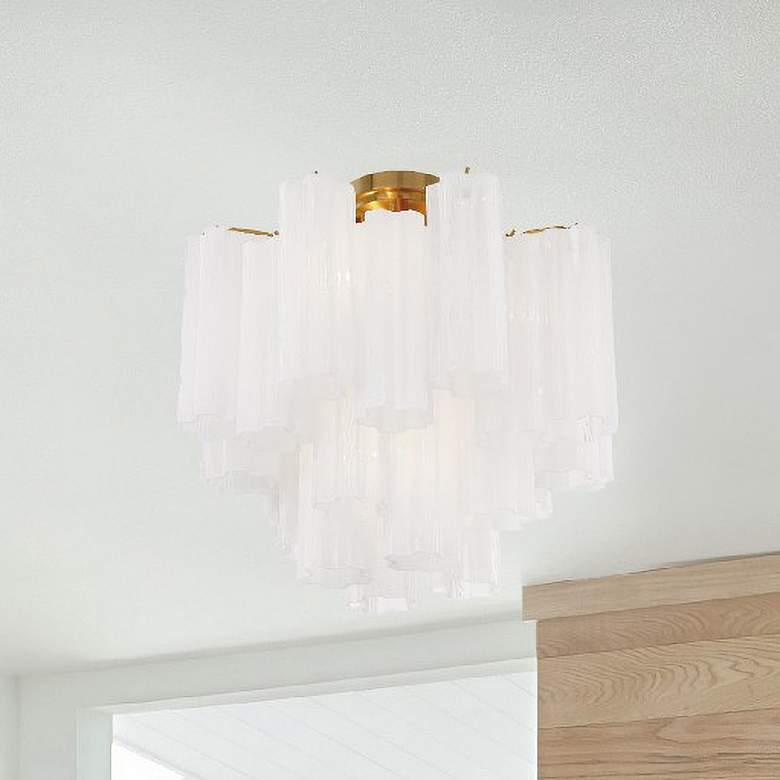 Image 1 Crystorama Addis 17 3/4" Wide Aged Brass Ceiling Light