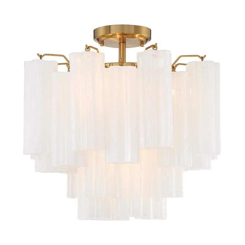 Image 3 Crystorama Addis 17 3/4" Wide Aged Brass Ceiling Light more views