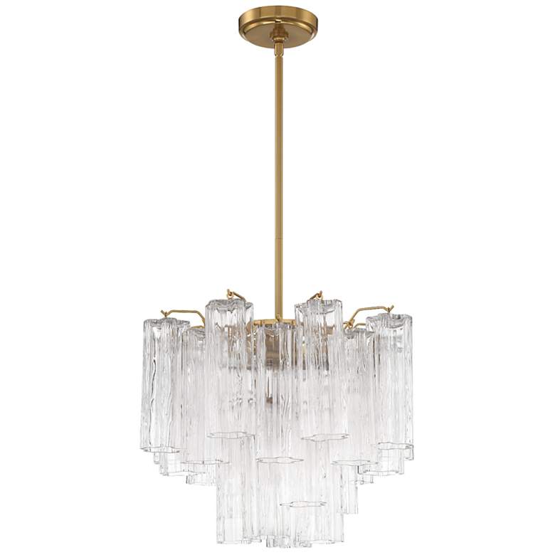 Image 3 Crystorama Addis 17 3/4" Wide Aged Brass Chandelier
