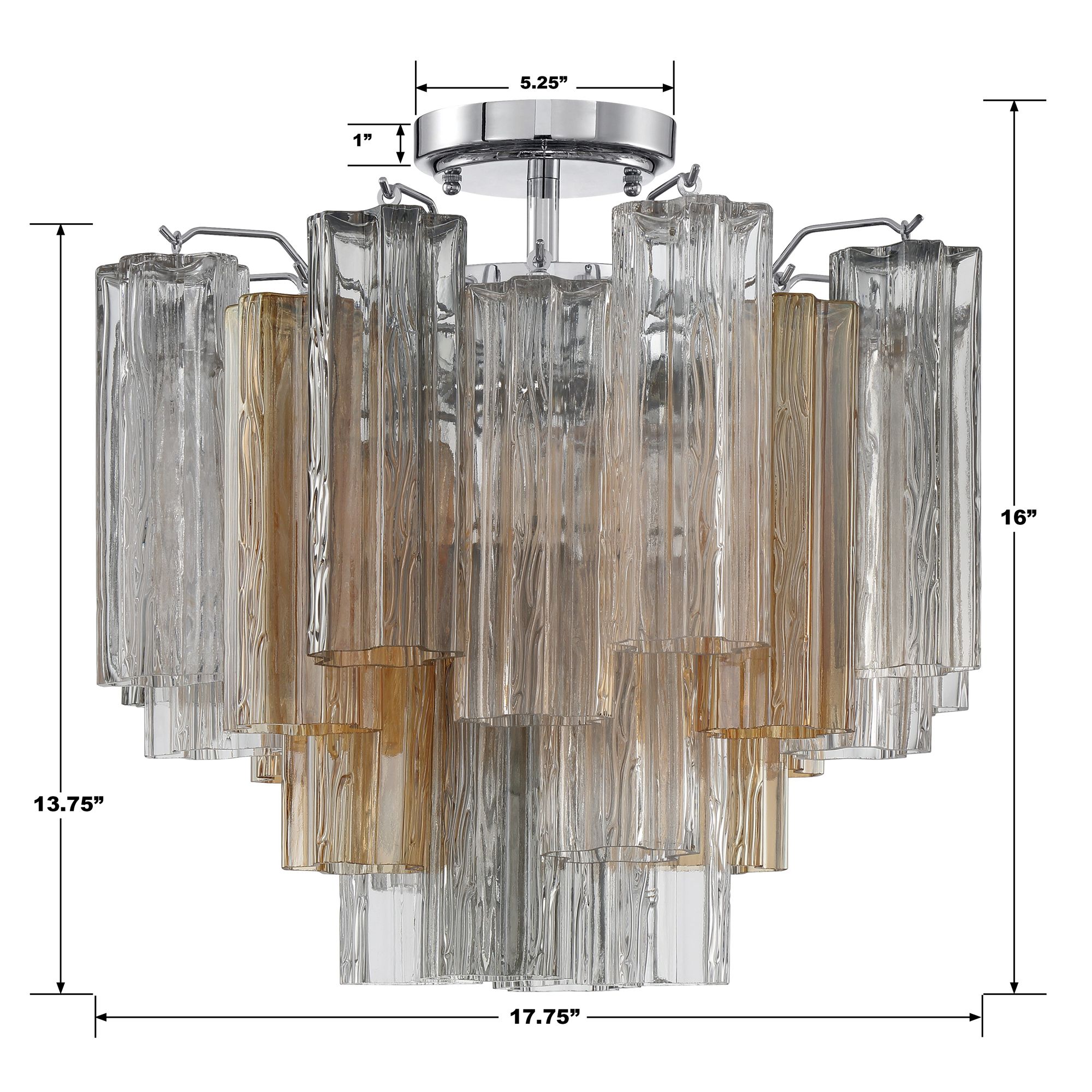 Crystorama Addis 17 3/4" Wide Polished Chrome Ceiling Light