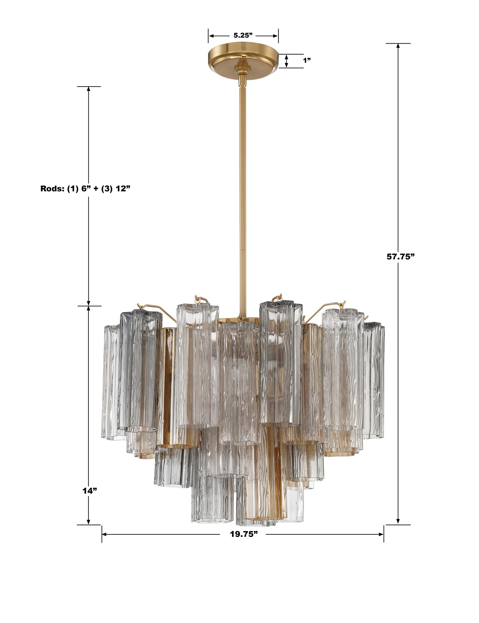 Crystorama Addis 19.75'' Aged Brass Chandelier