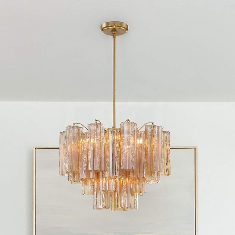 Image 2 Crystorama Addis 19 3/4" Wide Aged Brass 6-Light Chandelier
