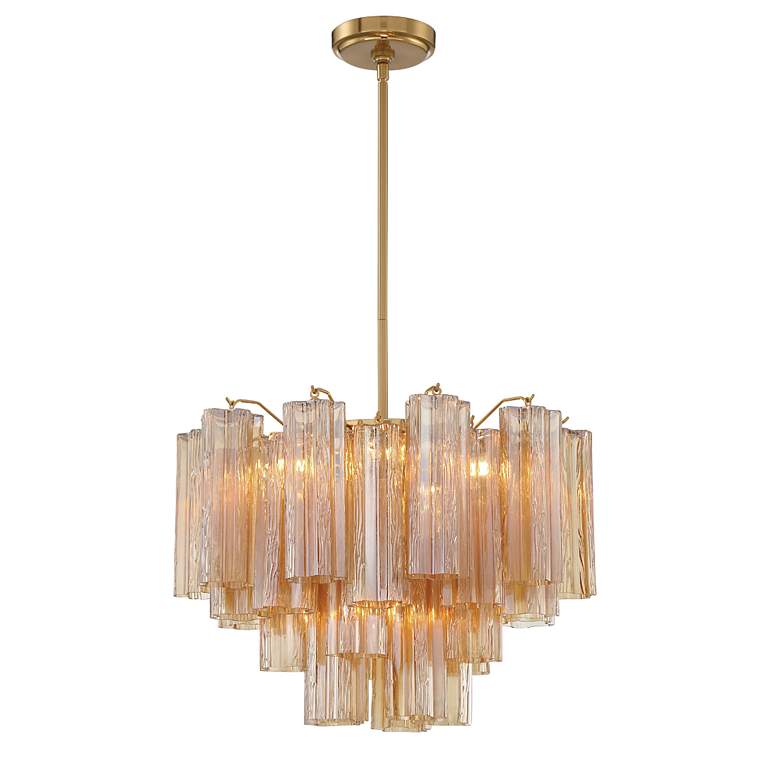 Image 4 Crystorama Addis 19 3/4" Wide Aged Brass 6-Light Chandelier more views