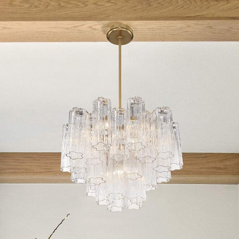 Image 2 Crystorama Addis 19 3/4" Wide Aged Brass 6-Light Chandelier