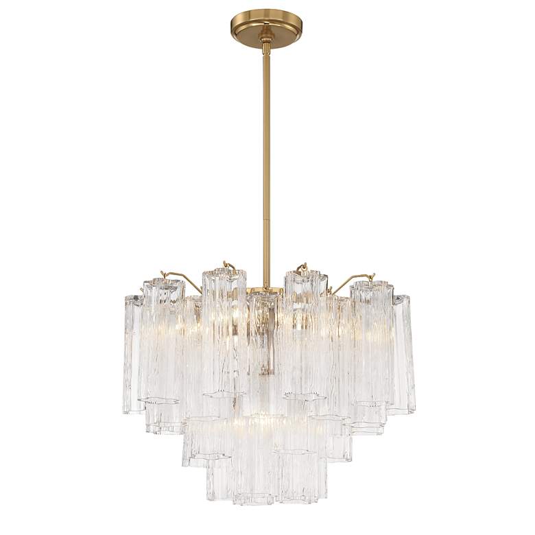Image 4 Crystorama Addis 19 3/4" Wide Aged Brass 6-Light Chandelier more views