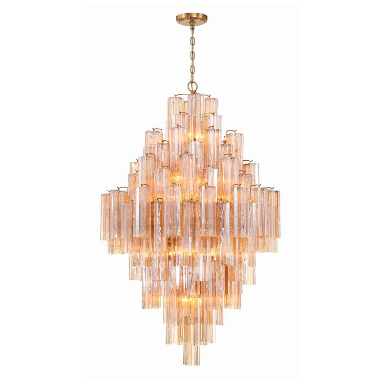 Image 2 Crystorama Addis 20 Light Aged Brass Chandelier
