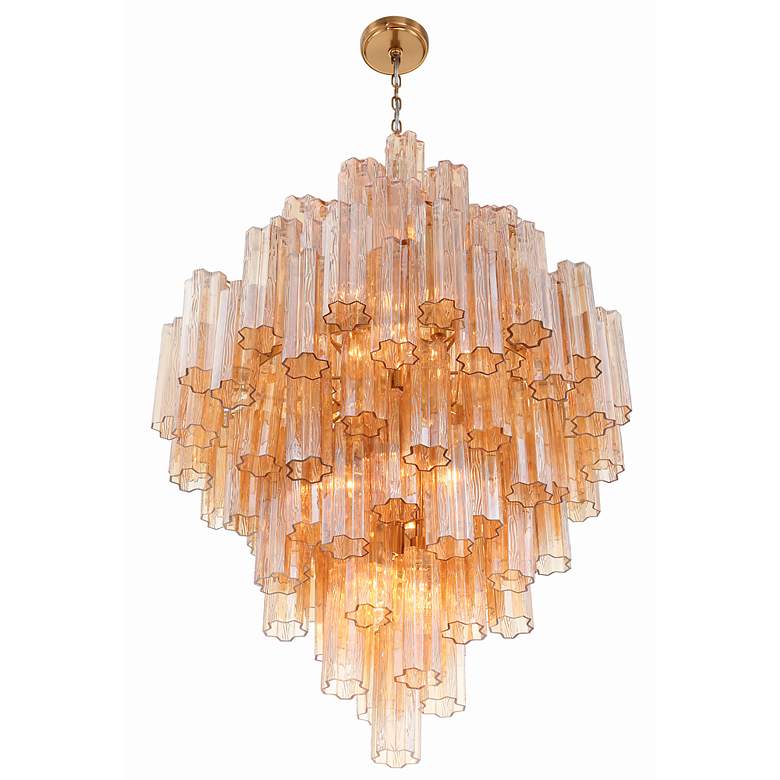 Image 4 Crystorama Addis 20 Light Aged Brass Chandelier more views
