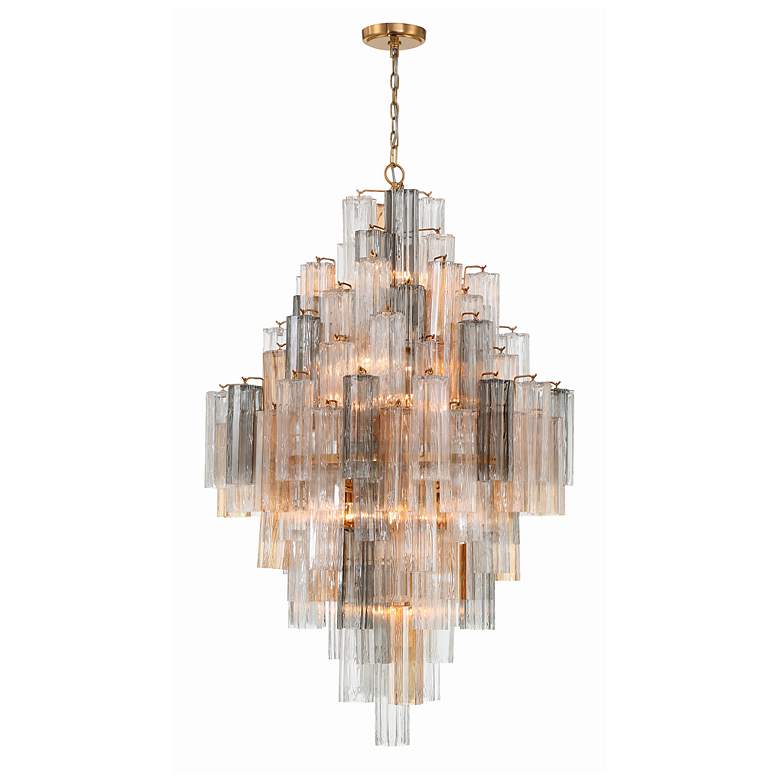 Image 2 Crystorama Addis 20 Light Aged Brass Chandelier