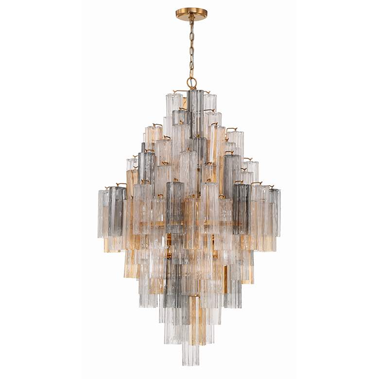 Image 3 Crystorama Addis 20 Light Aged Brass Chandelier more views