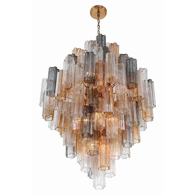 Image 4 Crystorama Addis 20 Light Aged Brass Chandelier more views