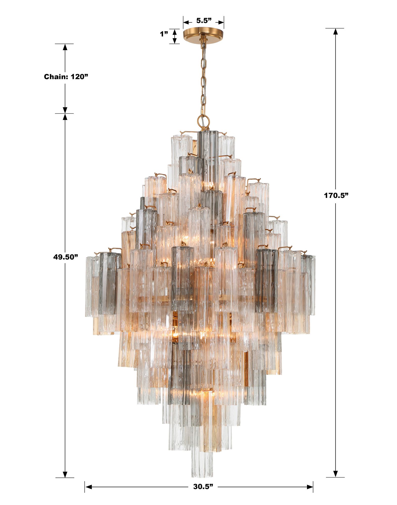 Crystorama Addis 20 Light Aged Brass Chandelier