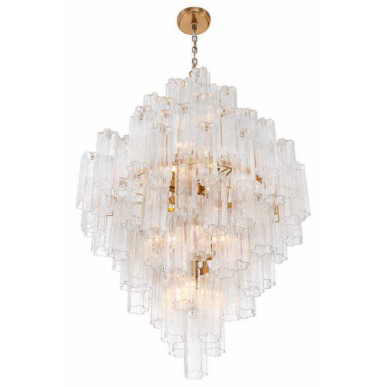Image 4 Crystorama Addis 20 Light Aged Brass Chandelier more views