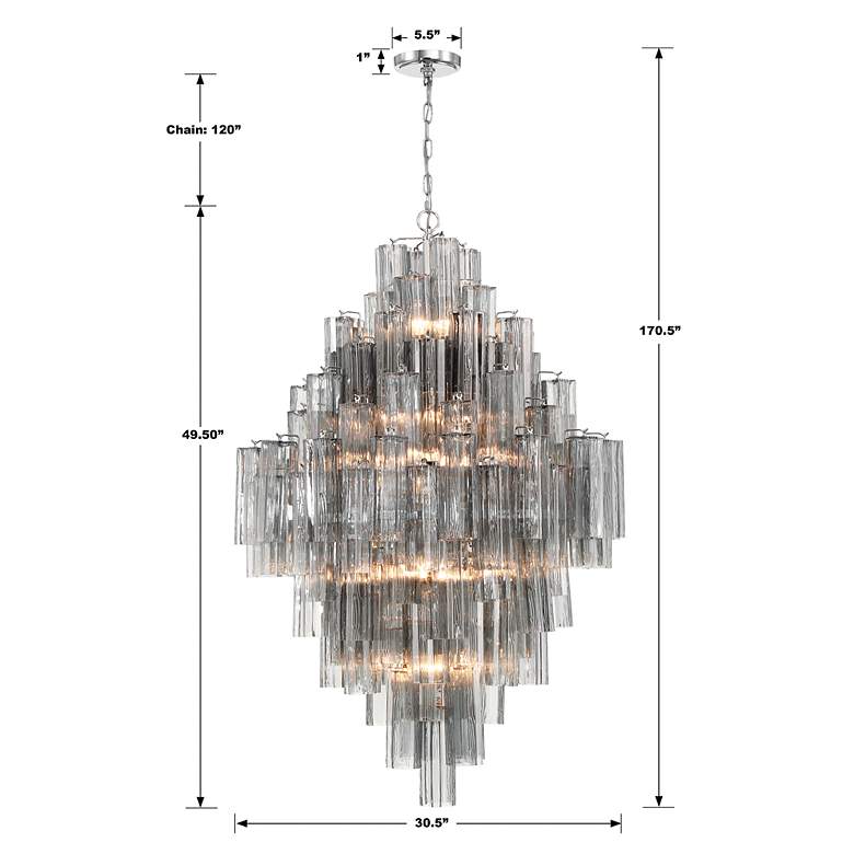 Image 7 Crystorama Addis 20 Light Polished Chrome Chandelier more views