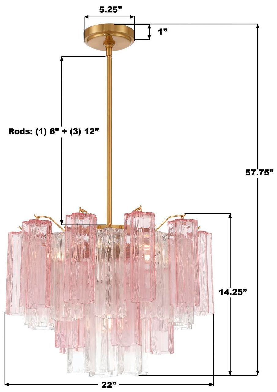 Crystorama Addis 22'' Aged Brass Chandelier