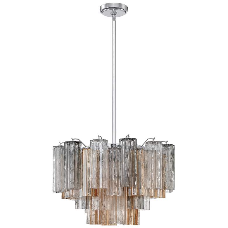 Image 2 Crystorama Addis 22" Wide 9-Light Modern Glass Chandelier