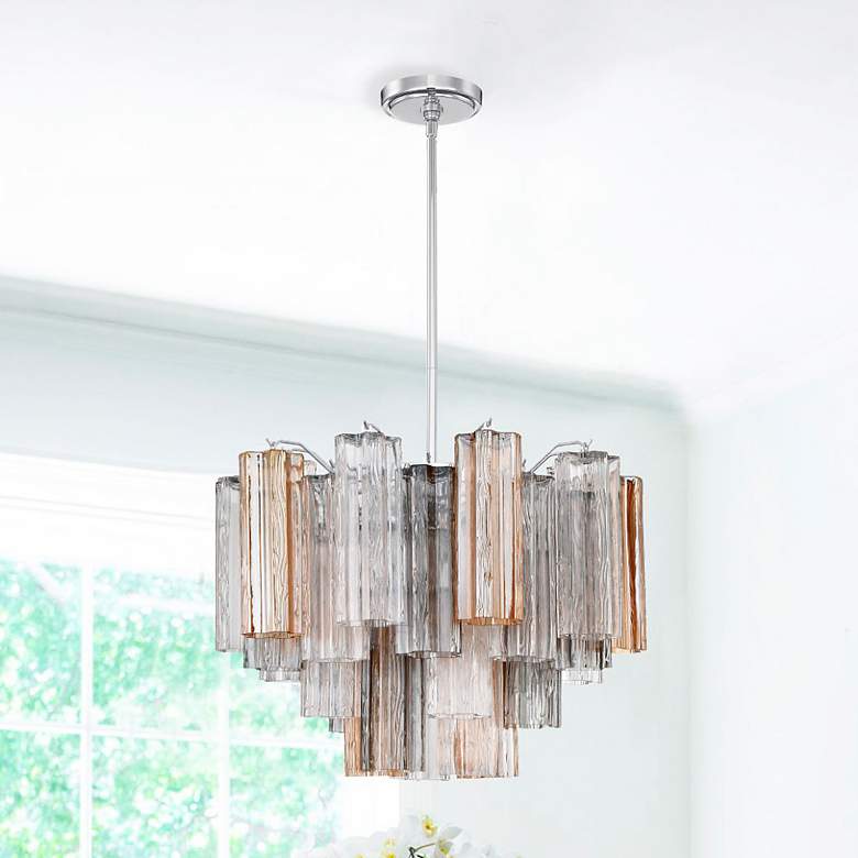 Image 1 Crystorama Addis 22" Wide 9-Light Modern Glass Chandelier