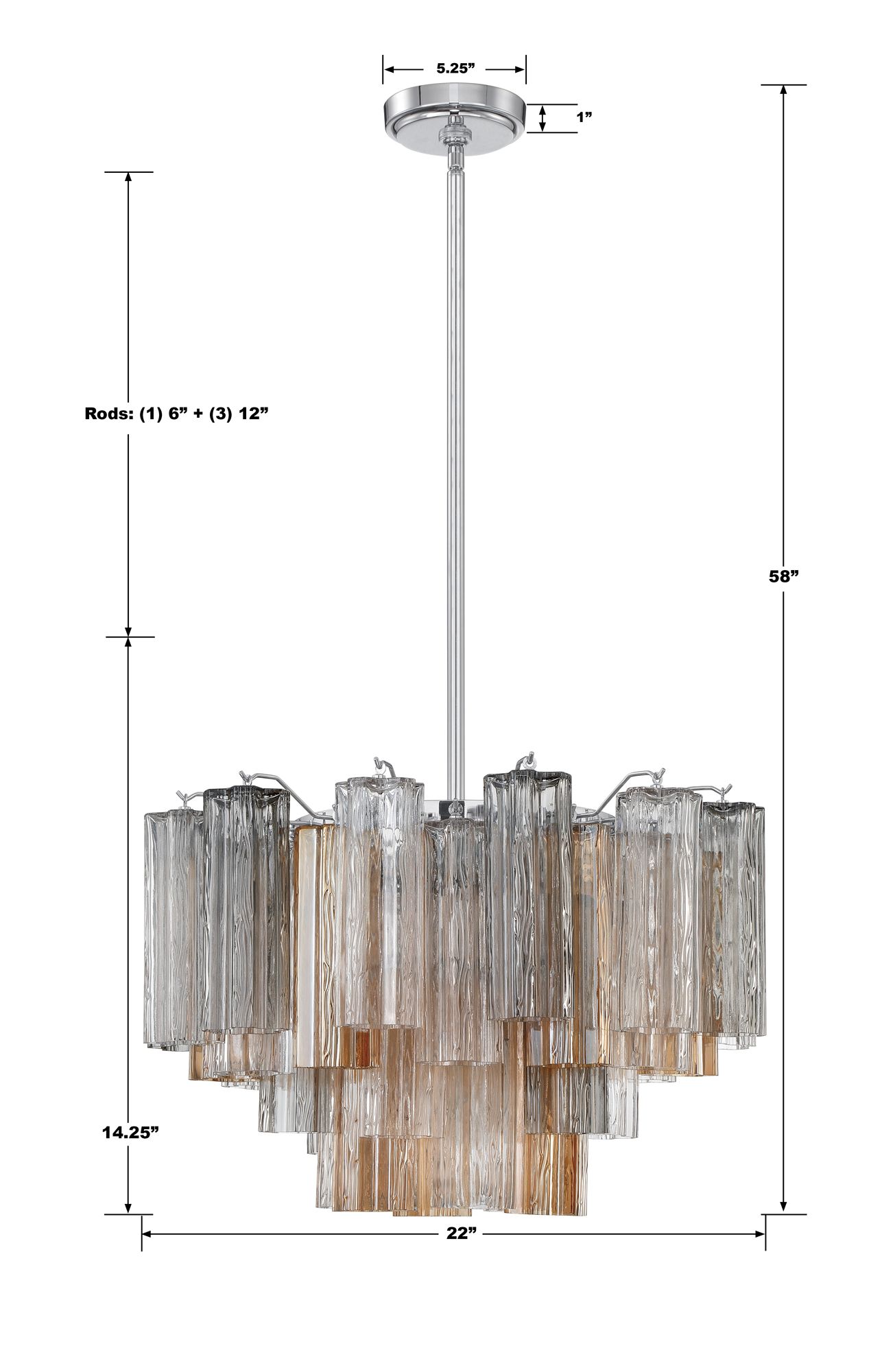 Crystorama Addis 22" Wide 9-Light Modern Glass Chandelier