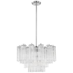 Crystorama Addis 22" Wide 9-Light Polished Chrome Crystal Chandelier