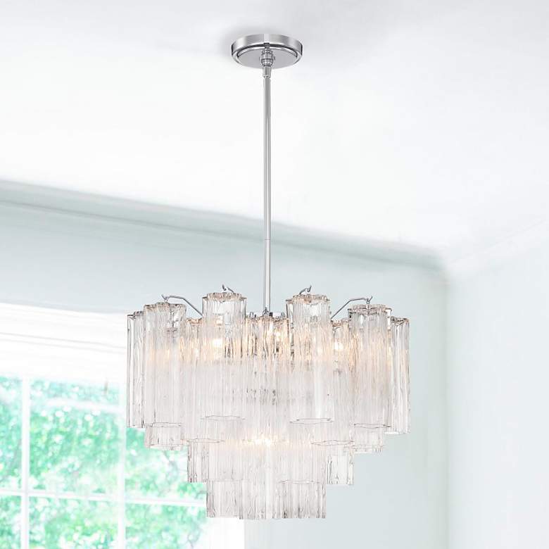 Image 1 Crystorama Addis 22" Wide 9-Light Polished Chrome Crystal Chandelier