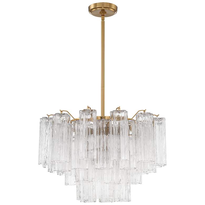 Image 2 Crystorama Addis 22" Wide Aged Brass 9-Light Chandelier
