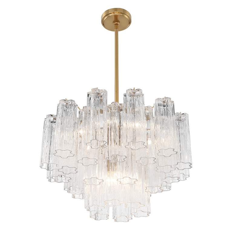 Image 4 Crystorama Addis 22" Wide Aged Brass 9-Light Chandelier more views